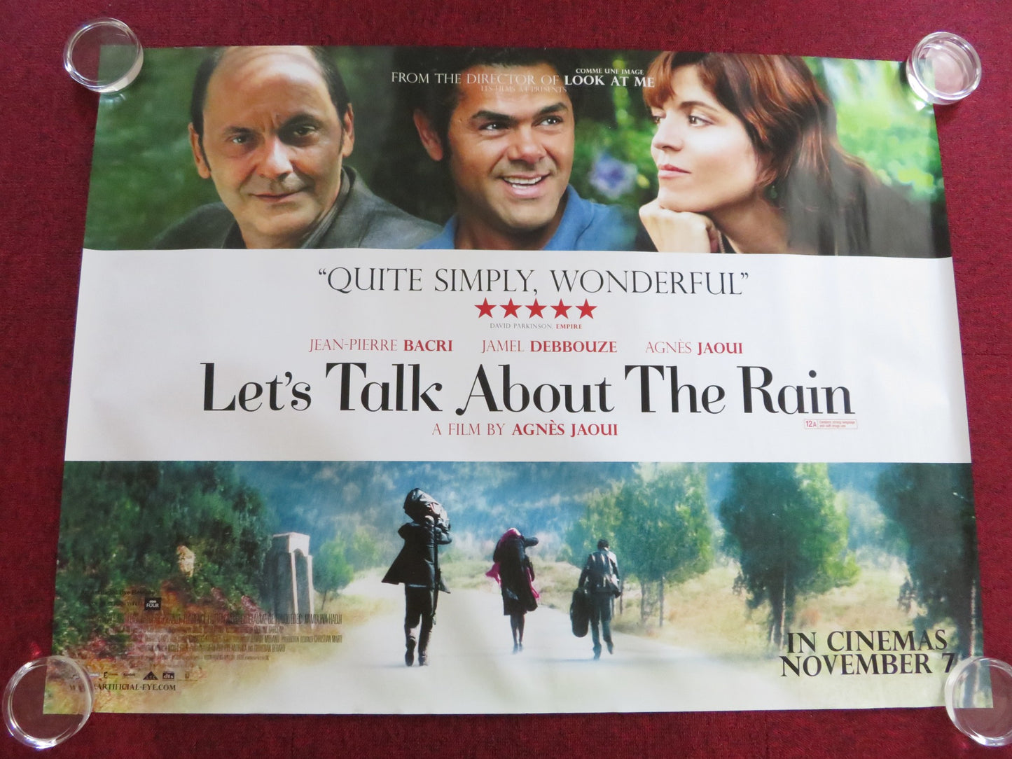 LET'S TALK ABOUT THE RAIN UK QUAD ROLLED POSTER AGNES JAOUI BACRI 2008