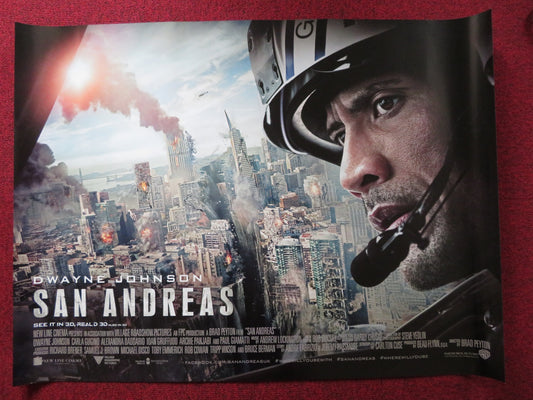 SAN ANDREAS UK QUAD (30"x 40") ROLLED POSTER DWAYNE JOHNSON CARLA GUGINO 2015