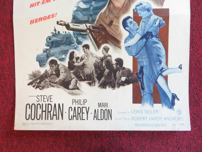 THE TANKS ARE COMING US INSERT (14"x 36") POSTER STEVE COCHRAN PHILIP CAREY 1951