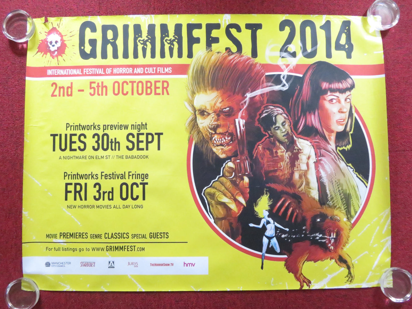 GRIMMFEST UK QUAD (30"x 40") ROLLED POSTER MOVIE FESTIVAL 2014