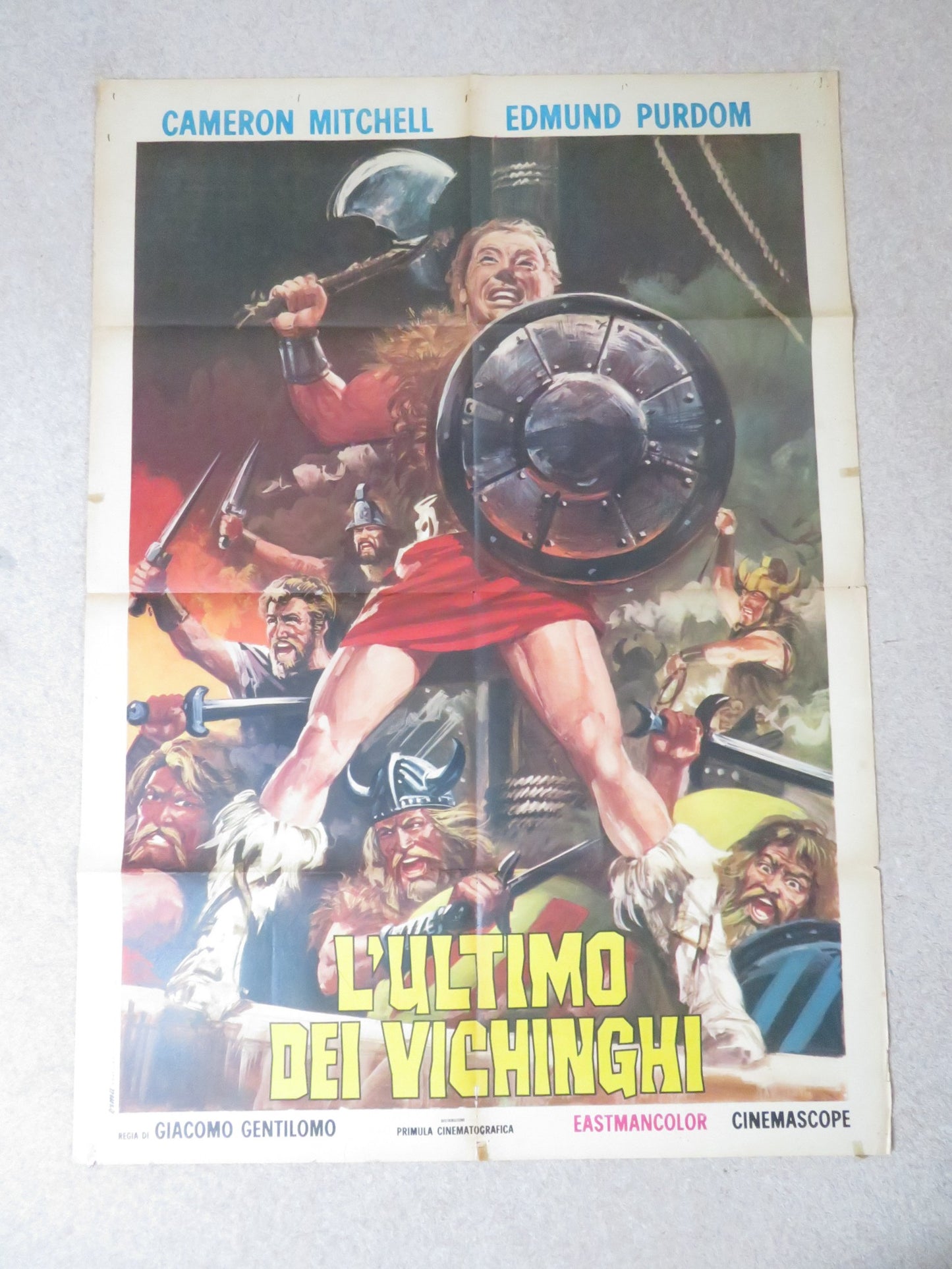 THE LAST OF THE VIKINGS ITALIAN 2 FOGLIO POSTER CAMERON MITCHELL E.PURDOM 1961