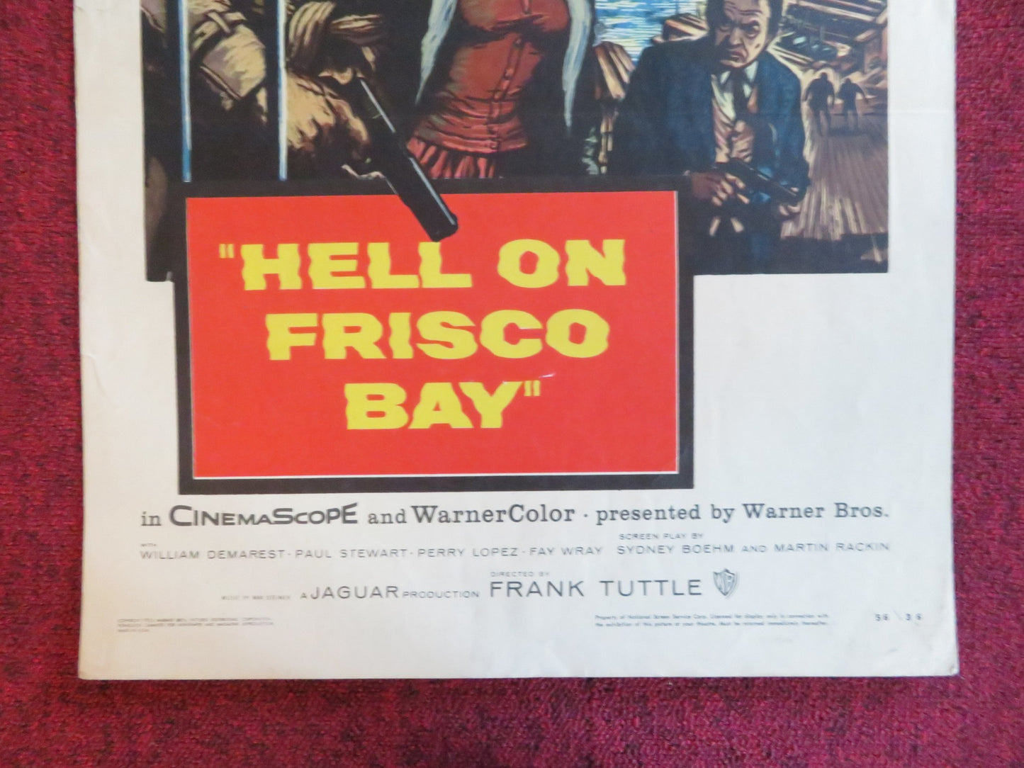 HELL ON FRISCO BAY US INSERT (14"x 36") POSTER ALAN LADD EDWARD G. ROBINSON 1956