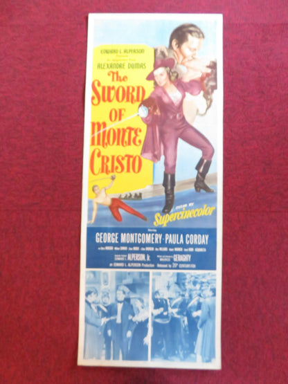 THE SWORD OF MONTE CRISTO US INSERT (14"x 36") POSTER GEORGE MONTGOMERY 1951