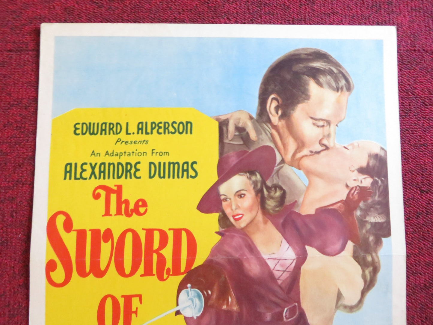 THE SWORD OF MONTE CRISTO US INSERT (14"x 36") POSTER GEORGE MONTGOMERY 1951