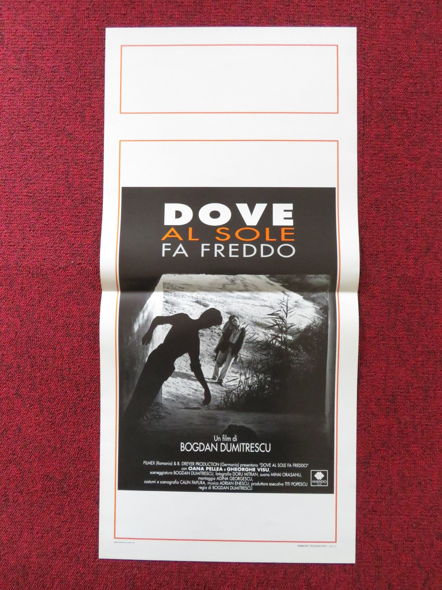 DOVE AL SOLE FA FREDDO ITALIAN LOCANDINA POSTER OANA PELLEA GHEORGHE VISU  1993