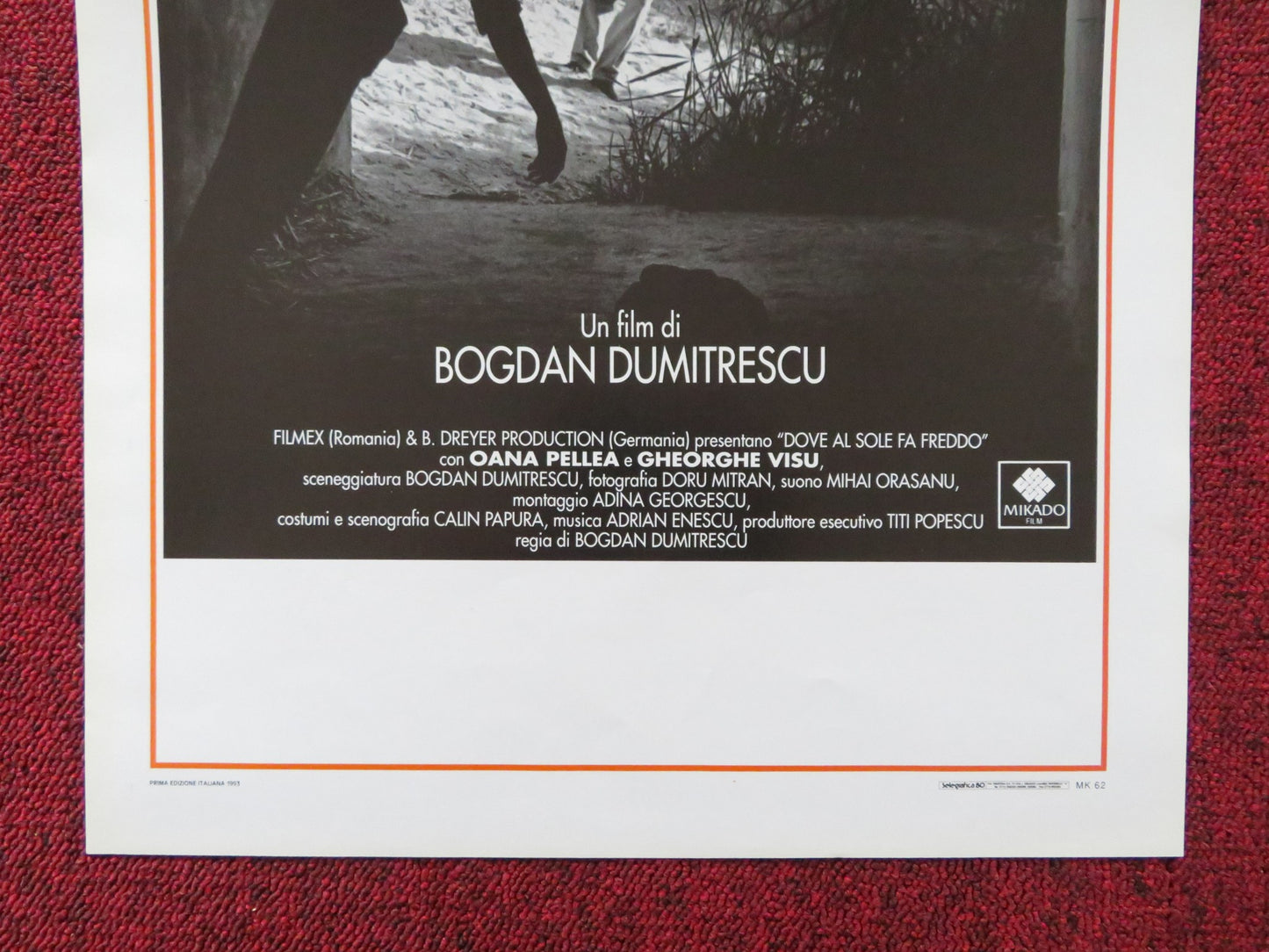 DOVE AL SOLE FA FREDDO ITALIAN LOCANDINA POSTER OANA PELLEA GHEORGHE VISU  1993