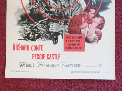 TARGET ZERO US INSERT (14"x 36") POSTER RICHARD CONTE PEGGIE CASTLE 1956