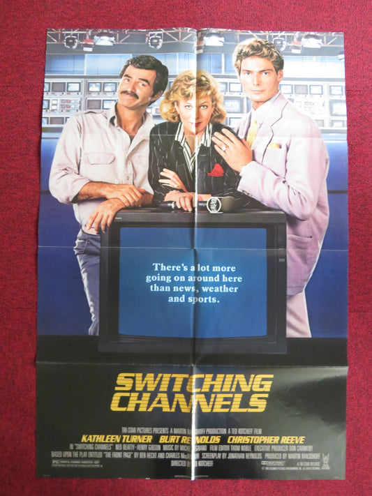 SWITCHING CHANNELS FOLDED US ONE SHEET POSTER KATHLEEN TURNER BURT REYNOLDS 1988