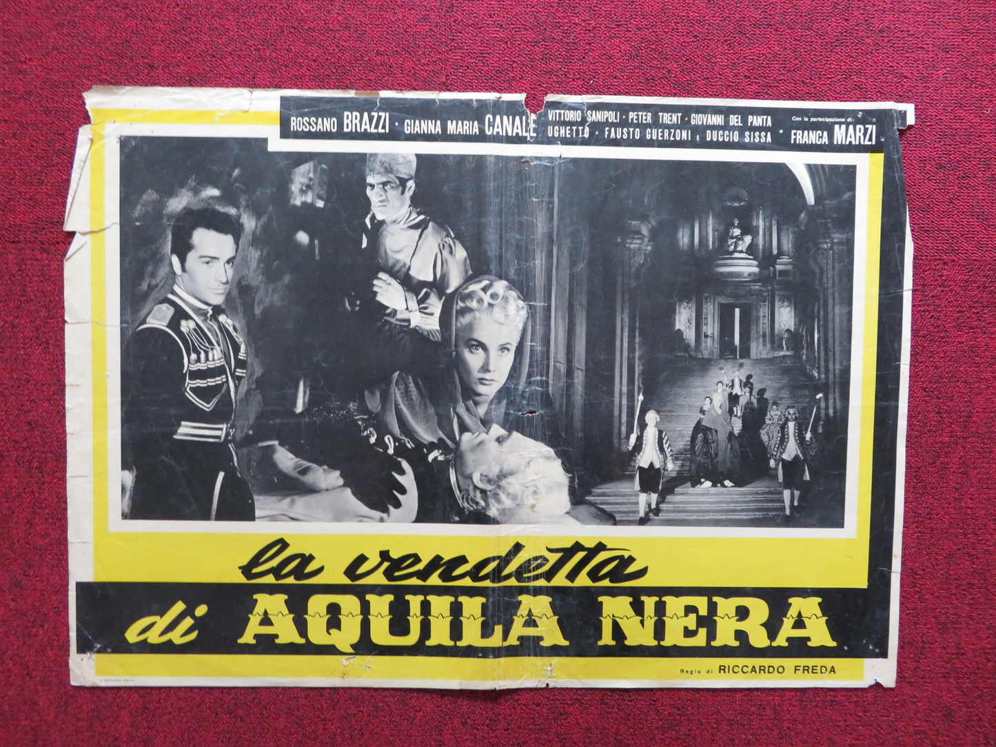 REVENGE OF BLACK EAGLE - A ITALIAN FOTOBUSTA POSTER ROSSANO BRAZZI 1951