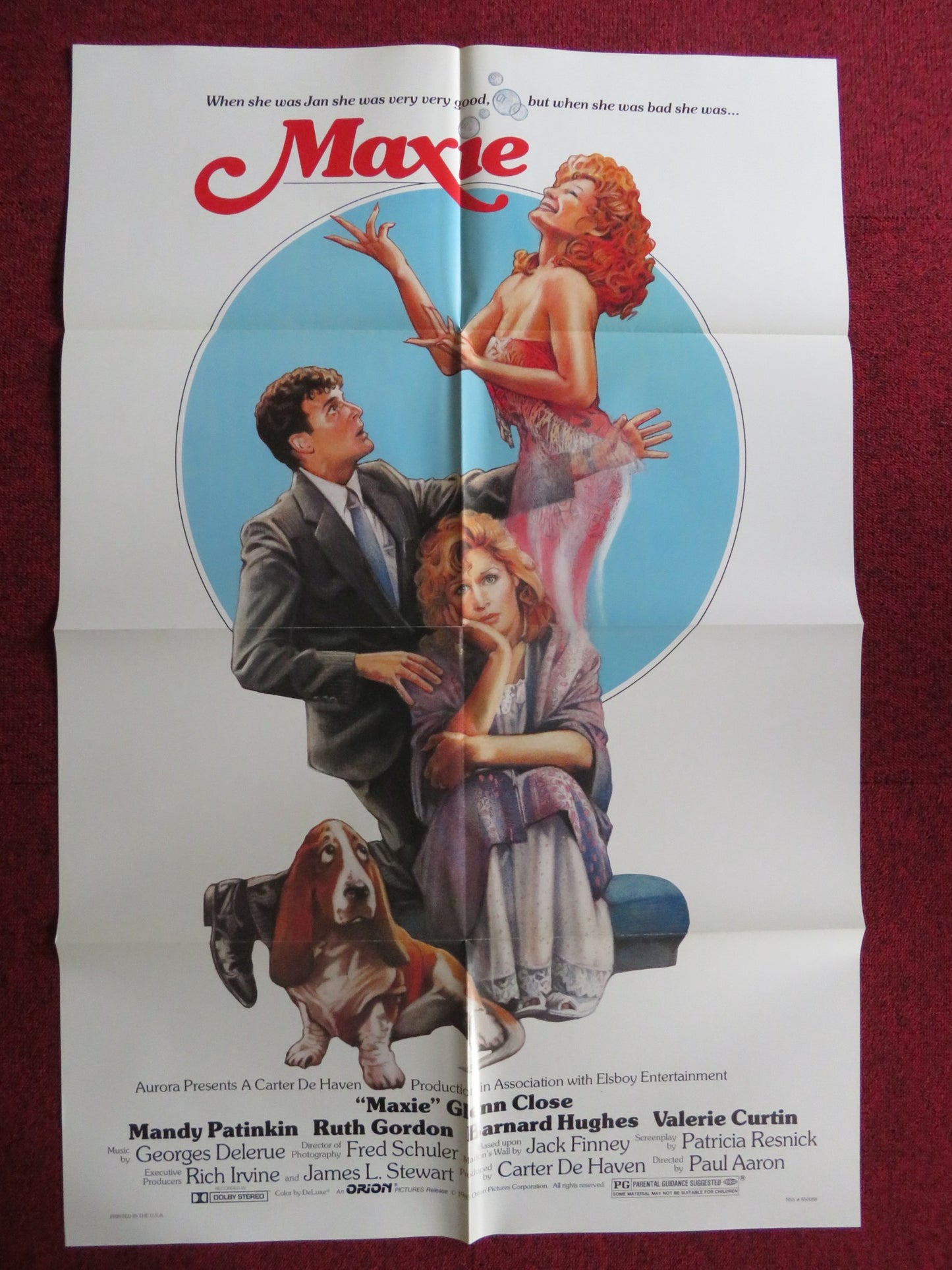 MAXIE FOLDED US ONE SHEET POSTER MANDY PATINKIN RUTH GORDON 1985