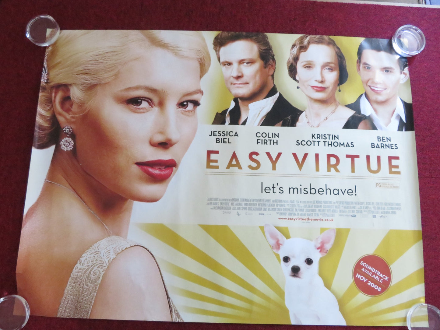 EASY VIRTUE UK QUAD ROLLED POSTER JESSICA BIEL COLIN FIRTH BEN BARNES 2008