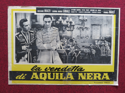 REVENGE OF BLACK EAGLE - B ITALIAN FOTOBUSTA POSTER ROSSANO BRAZZI 1951