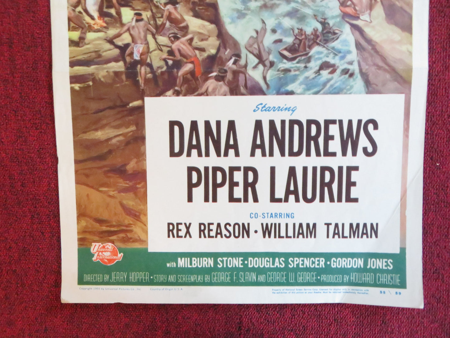 SMOKE SIGNAL US INSERT (14"x 36") POSTER DANA ANDREWS PIPER LAURIE 1955