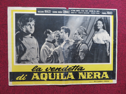 REVENGE OF BLACK EAGLE - C ITALIAN FOTOBUSTA POSTER ROSSANO BRAZZI 1951