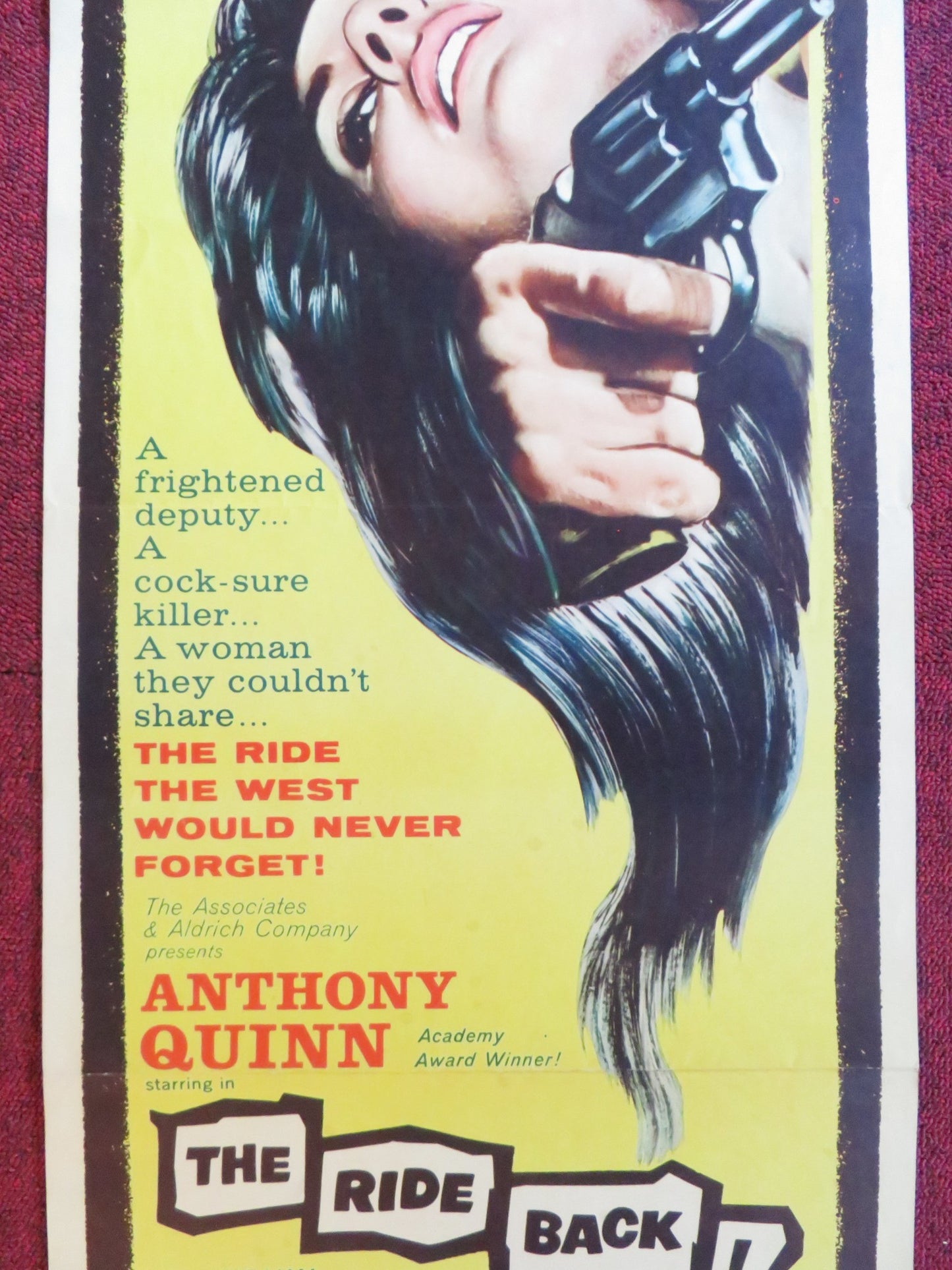 THE RIDE BACK US INSERT (14"x 36") POSTER ANTHONY QUINN WILLIAM CONRAD 1957