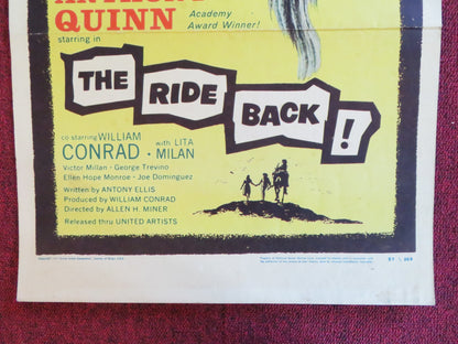 THE RIDE BACK US INSERT (14"x 36") POSTER ANTHONY QUINN WILLIAM CONRAD 1957