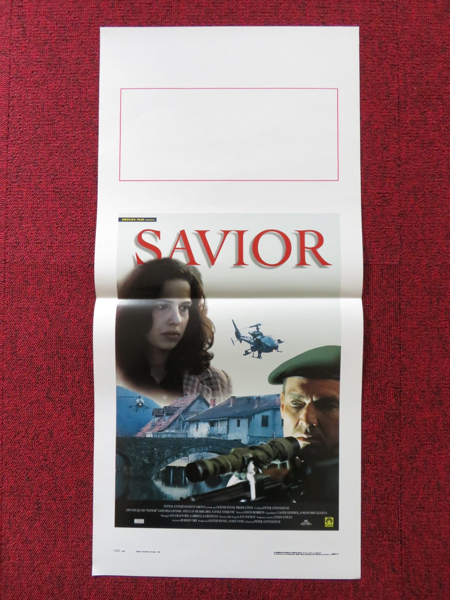 SAVIOR ITALIAN LOCANDINA POSTER DENNIS QUAID NASTASSJA KINSKI 1998