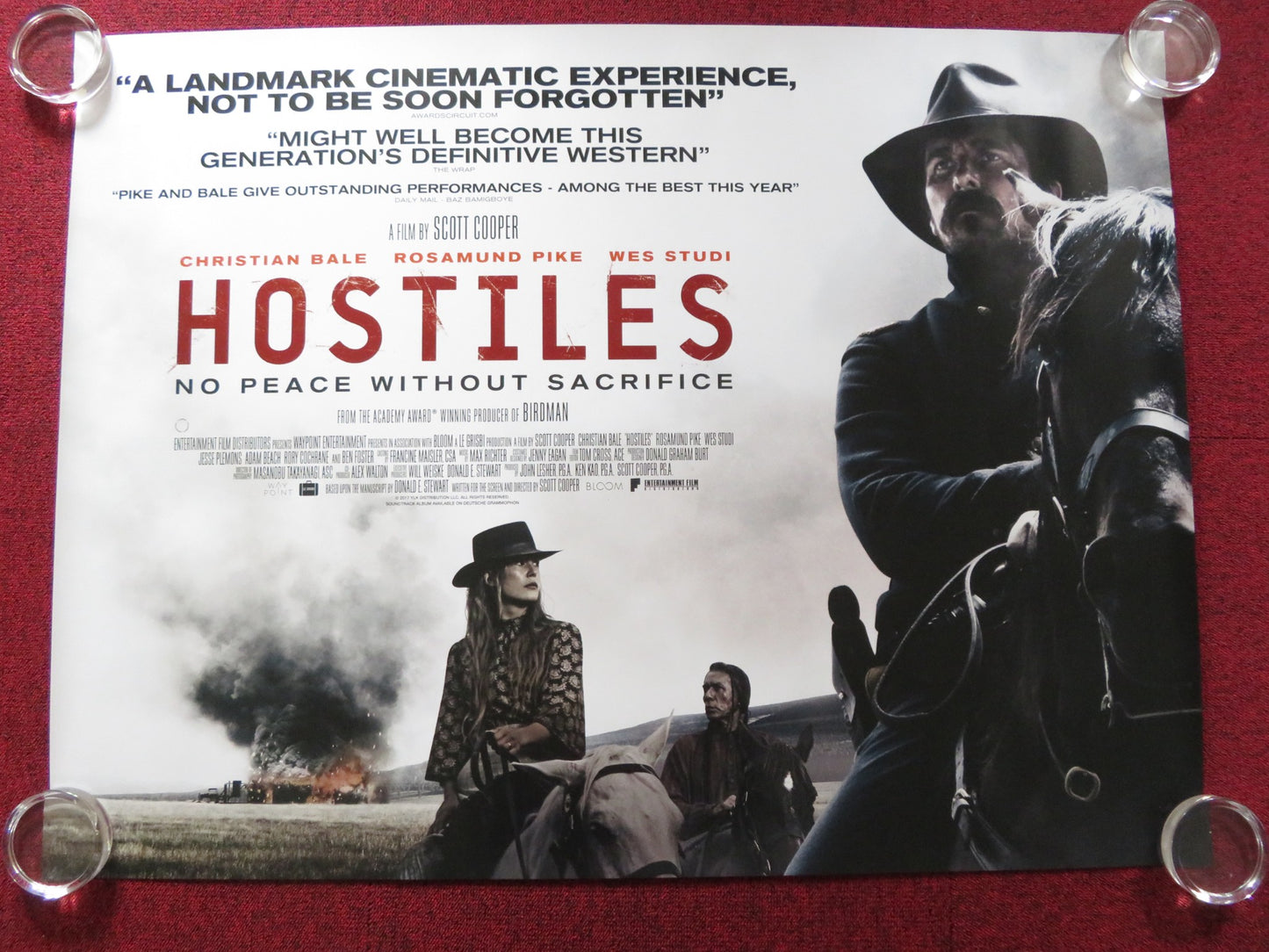 HOSTILES UK QUAD ROLLED POSTER CHRISTIAN BALE ROSAMUND PIIKE 2017