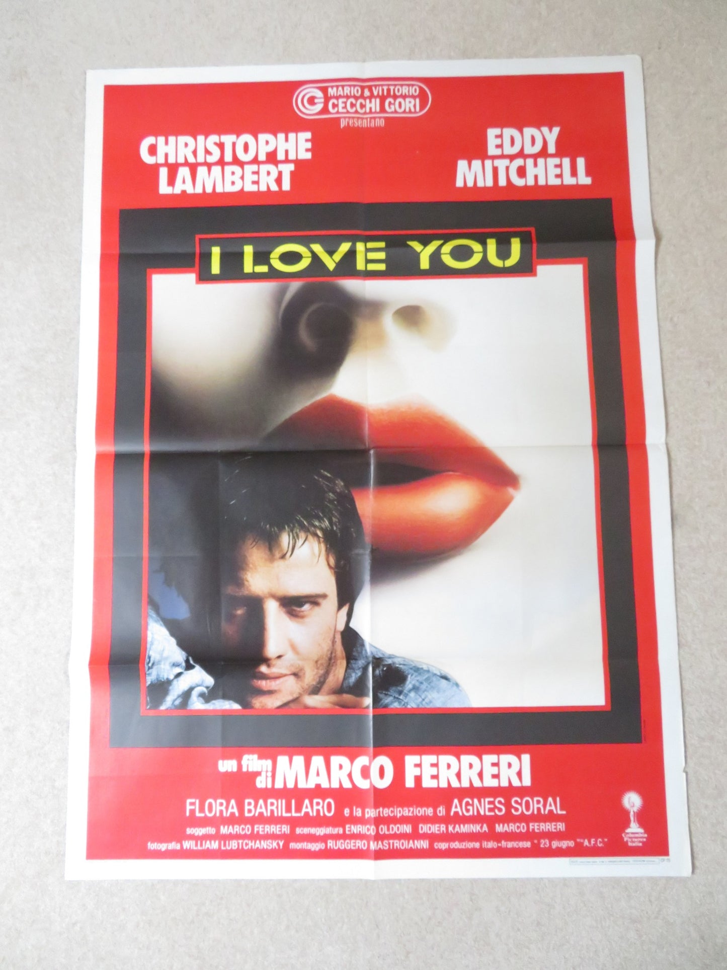 I LOVE YOU ITALIAN 2 FOGLIO POSTER CHRISTOPHER LAMBERT EDDY MITCHELL 1986