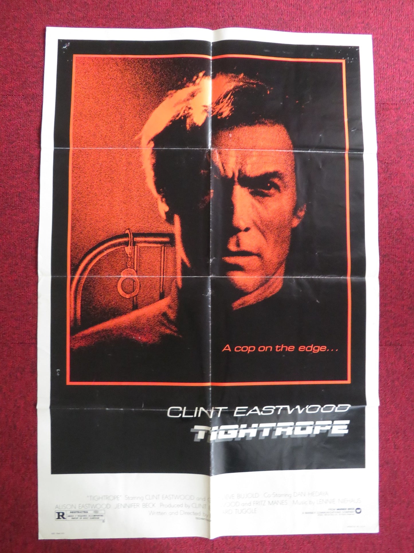 TIGHTROPE FOLDED US ONE SHEET POSTER CLINT EASTWOOD 1984