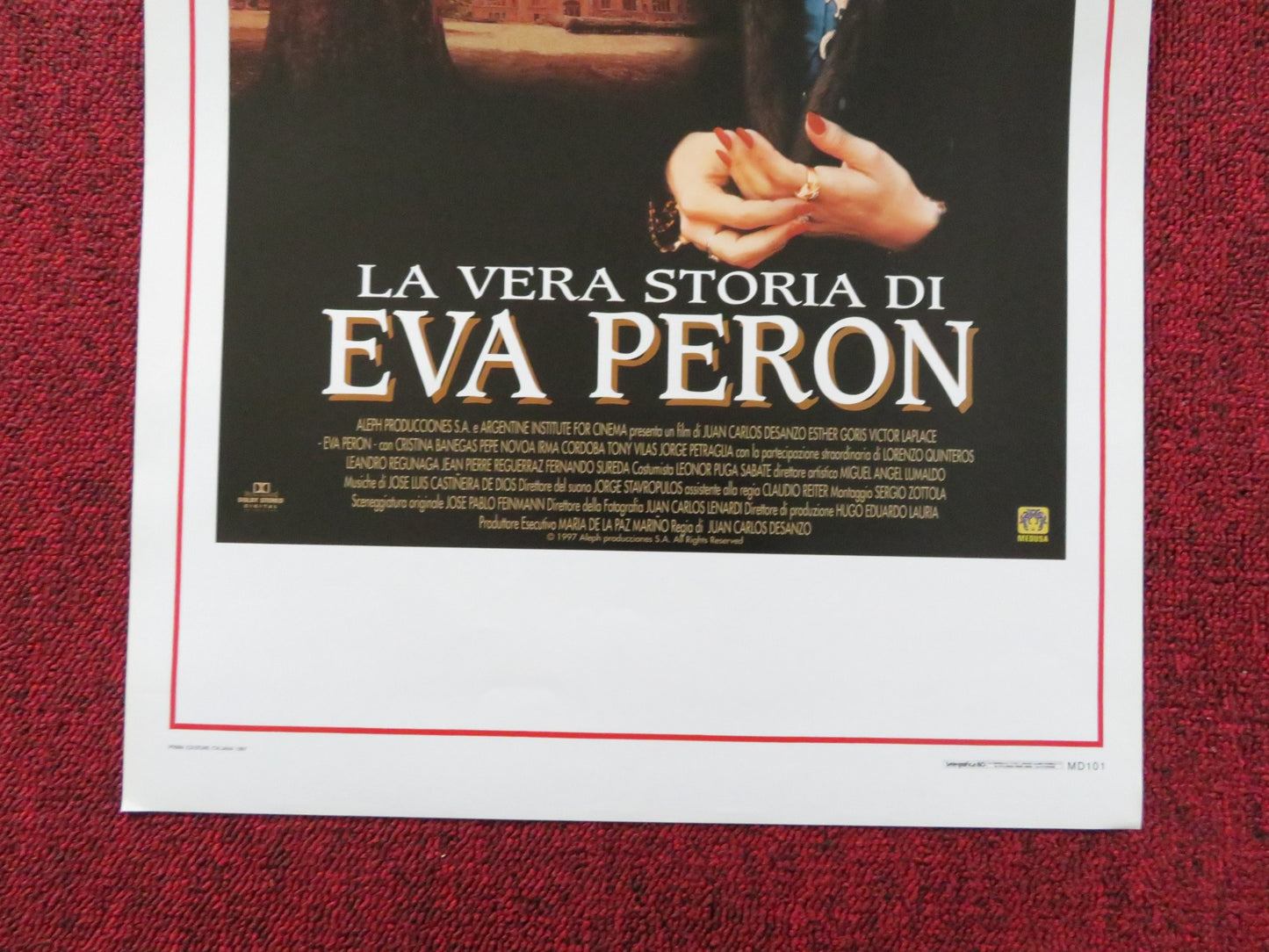 EVA PERON: THE TRUE STORY ITALIAN LOCANDINA POSTER ESTHER GORIS V. LAPLACE 1997