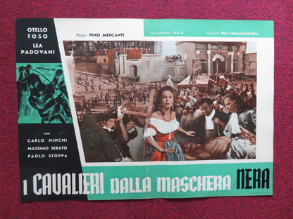 I CAVALIERI DALLA MASCHERA NERA -A ITALIAN FOTOBUSTA POSTER CARLO NINCHI  1948