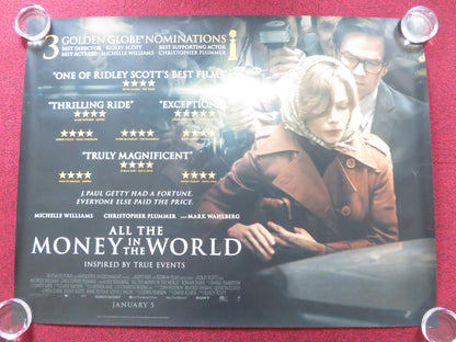 ALL THE MONEY IN THE WORLD UK QUAD ROLLED POSTER MARK WAHLBERG WILLIAMS 2017