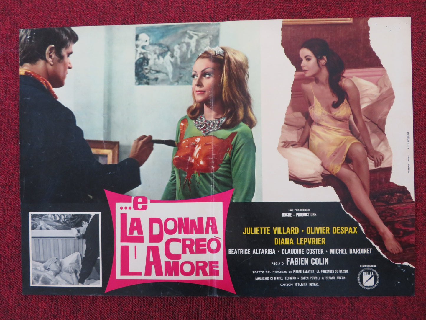 ET LA FEMME CREA L'AMOUR ITALIAN FOTOBUSTA POSTER JULIETTE VILLARD 1966