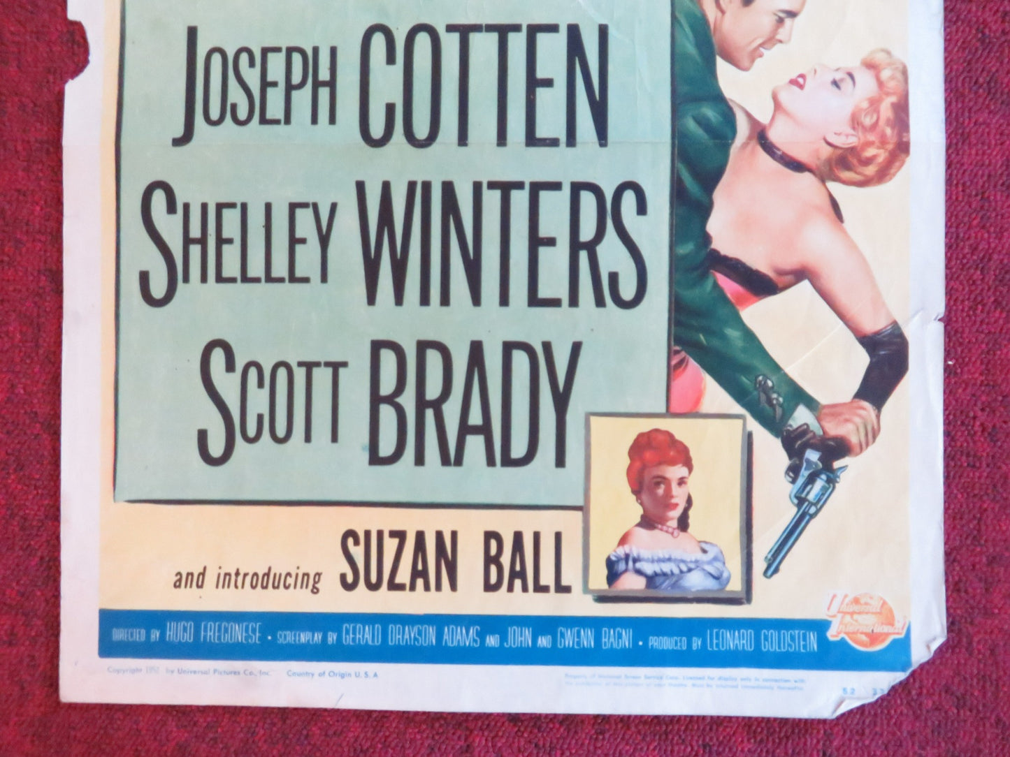 UNTAMED FRONTIER US INSERT (14"x 36") POSTER JOSEPH COTTEN SHELLEY WINTERS 1952