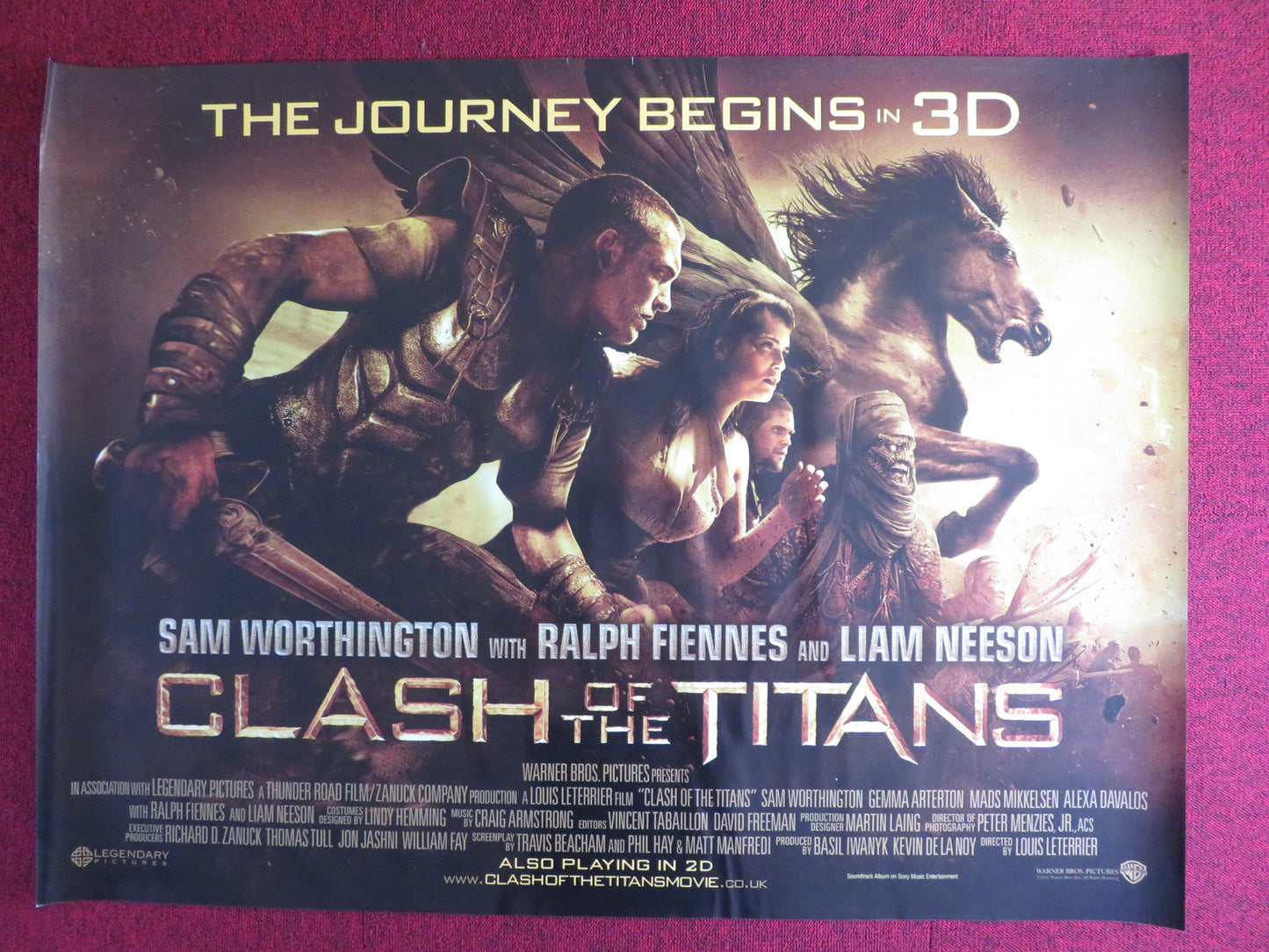 CLASH OF THE TITANS- HORSE UK QUAD (30"x 40") ROLLED POSTER SAM WORTHINGTON 2010