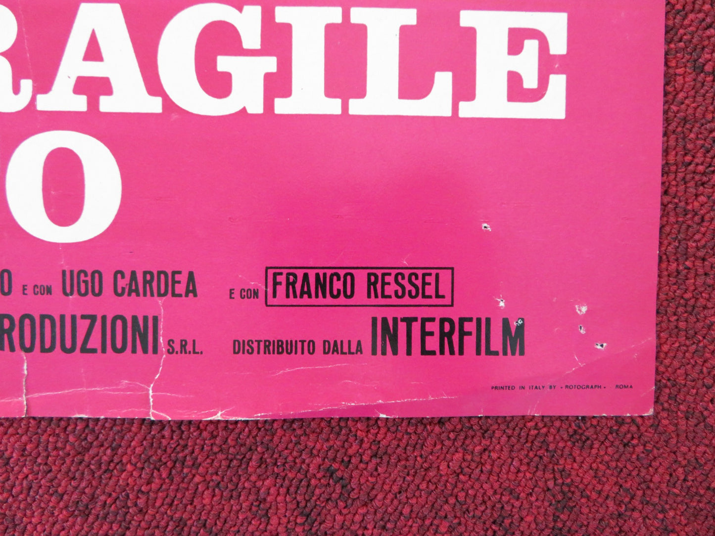 UN AMORE COSI' FRAGILE, COSI' VIOLENTO ITALIAN FOTOBUSTA POSTER PITAGORA 1973