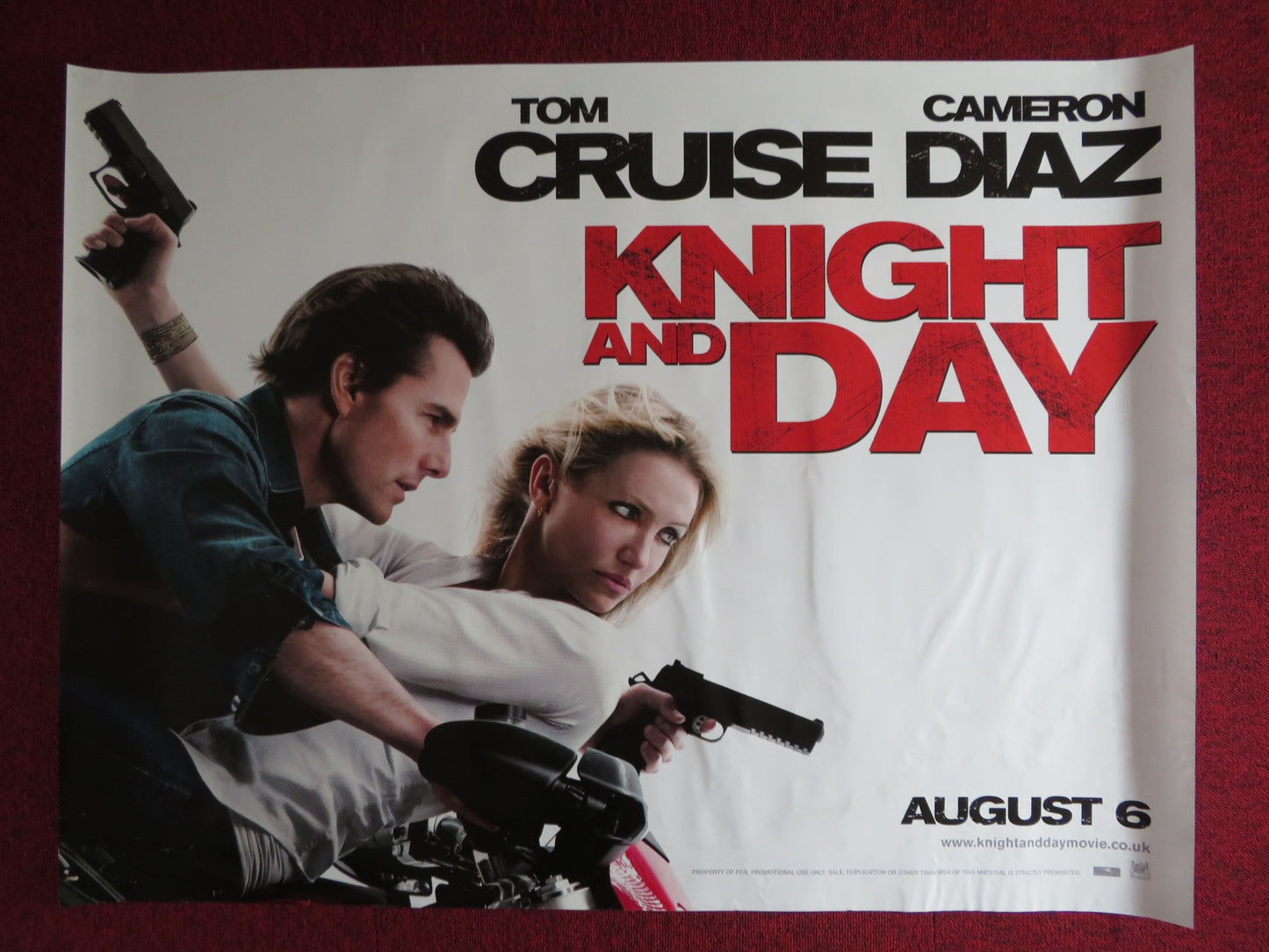 KNIGHT AND DAY UK QUAD (30"x 40") ROLLED POSTER TOM CRUISE CAMERON DIAZ 2010