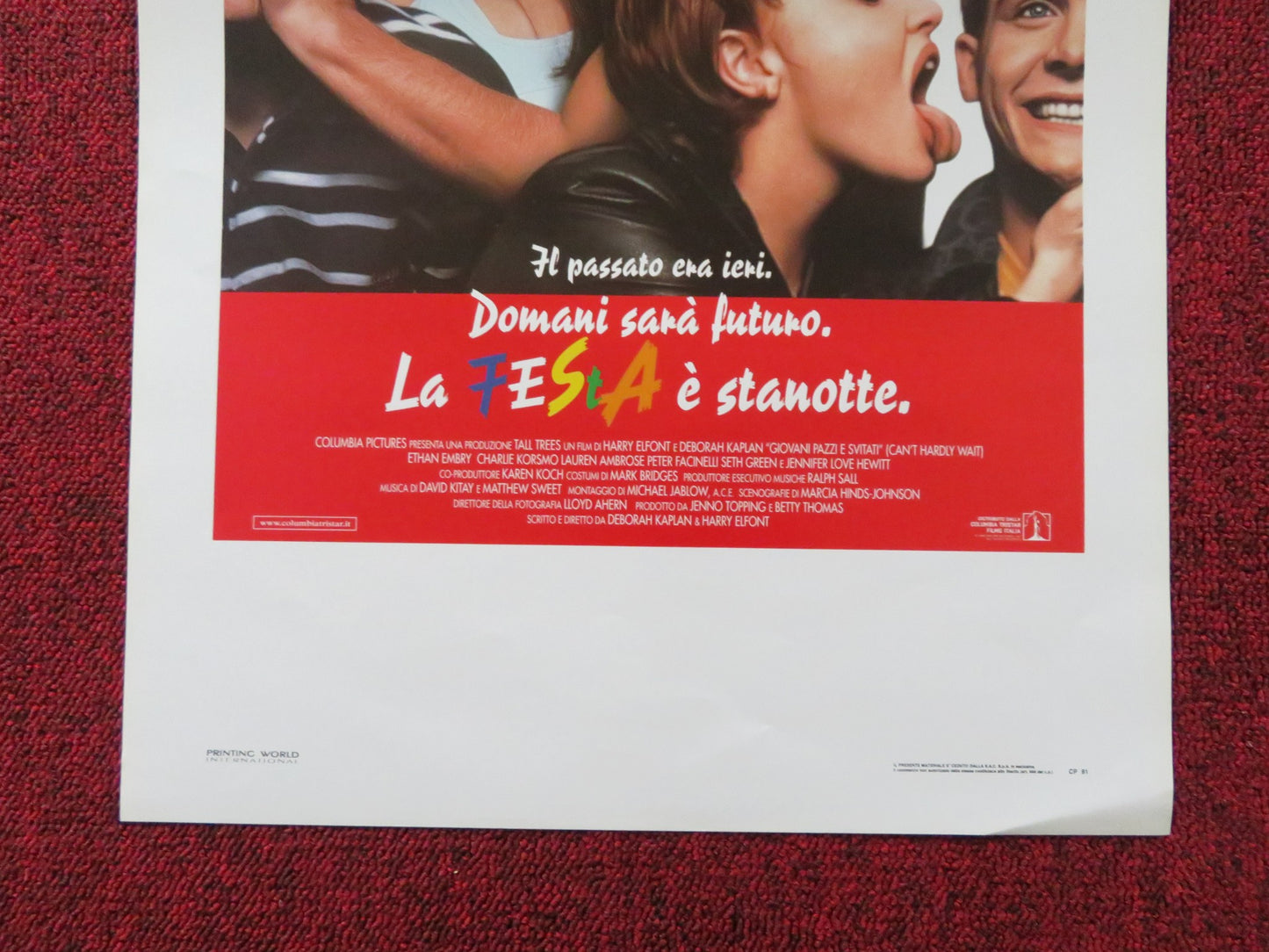 CAN'T HARDLY WAIT ITALIAN LOCANDINA POSTER JENNIFER LOVE HEWITT SETH GREEN 1998