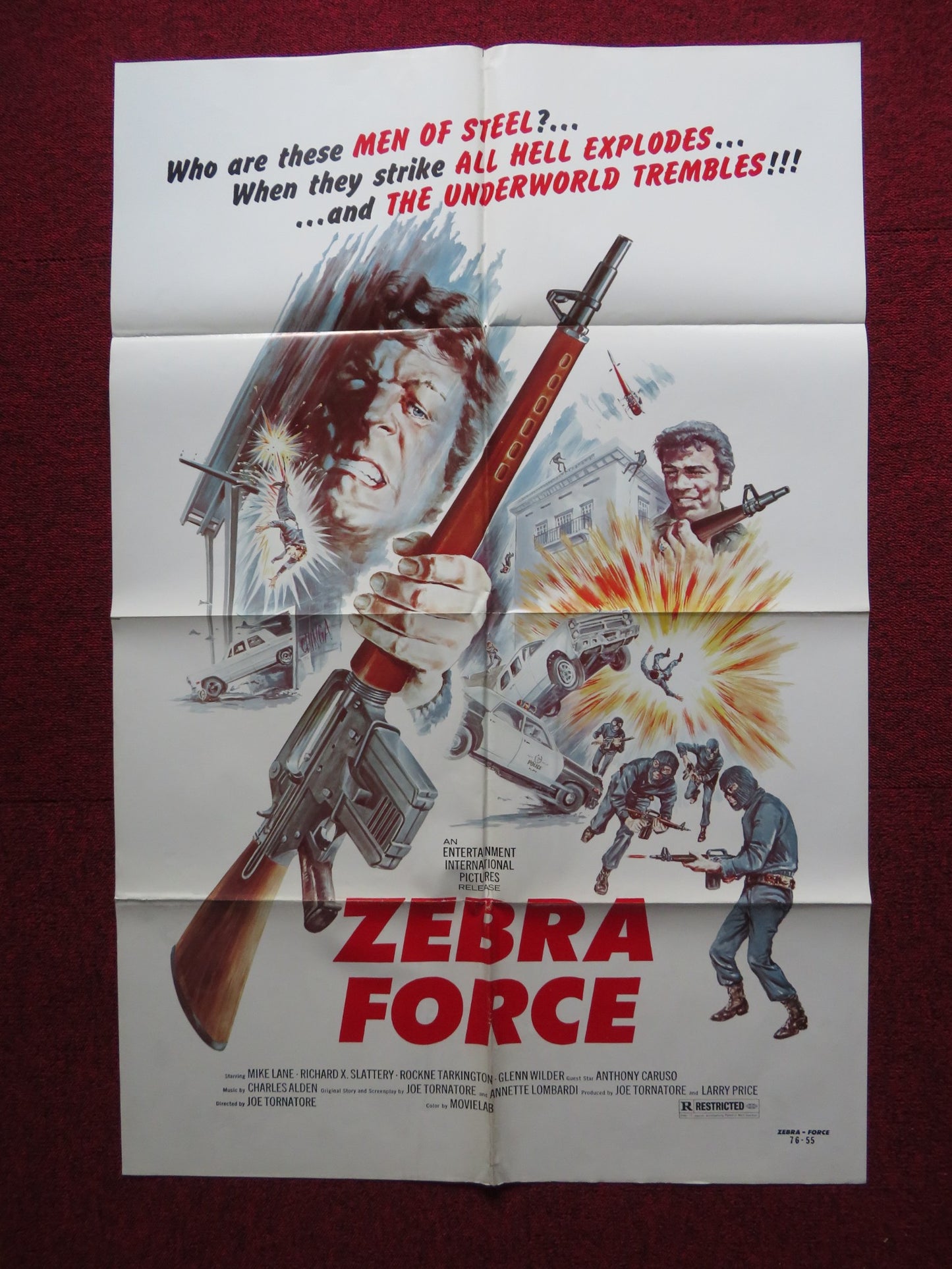 ZEBRA FORCE FOLDED US ONE SHEET POSTER MIKE LANE RICHARD X. SLATTERY 1976