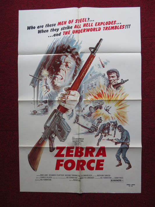 ZEBRA FORCE FOLDED US ONE SHEET POSTER MIKE LANE RICHARD X. SLATTERY 1976