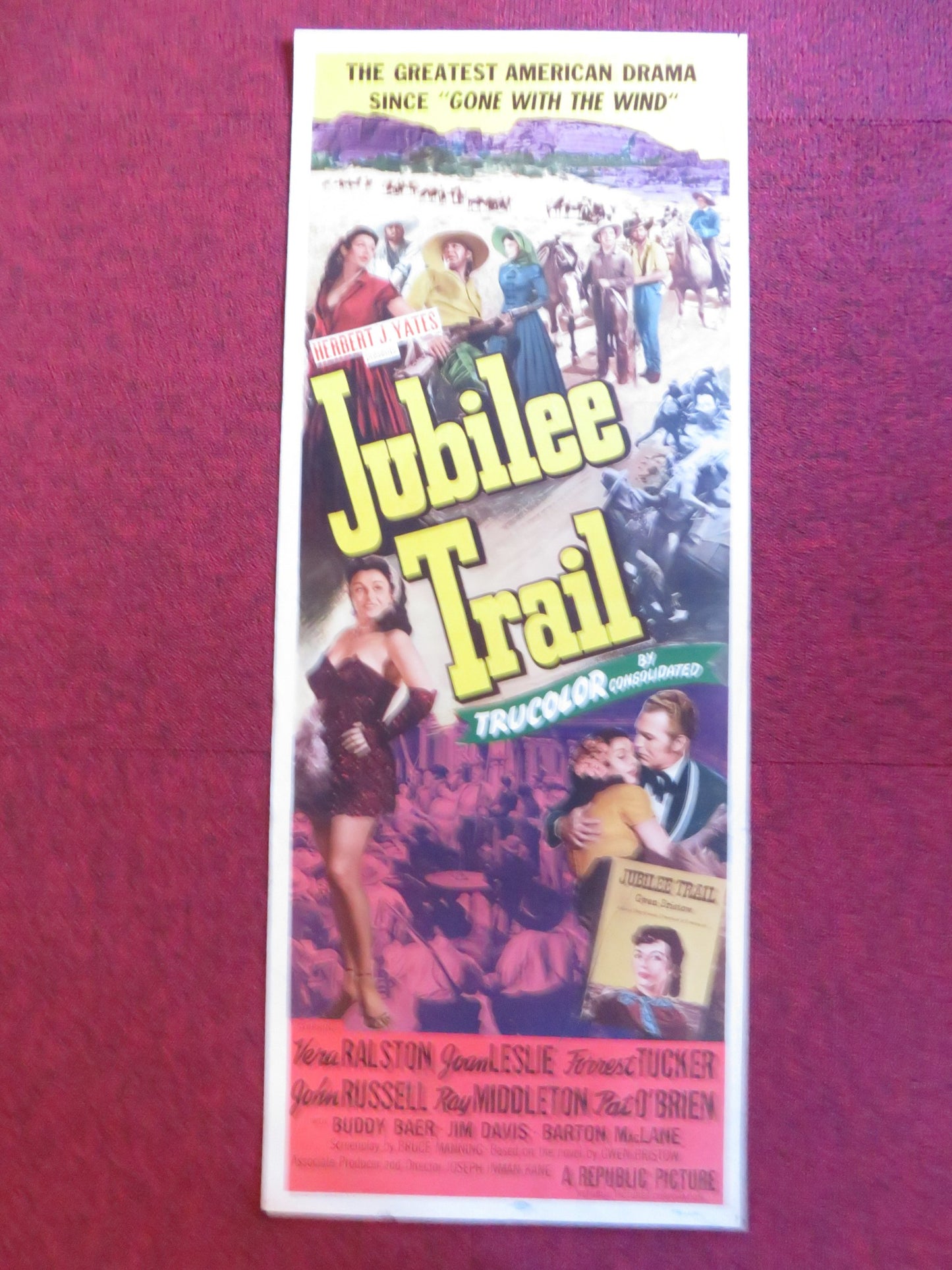 JUBILEE TRAIL US INSERT (14"x 36") POSTER VERA RALSTON JOAN LESLIE 1954