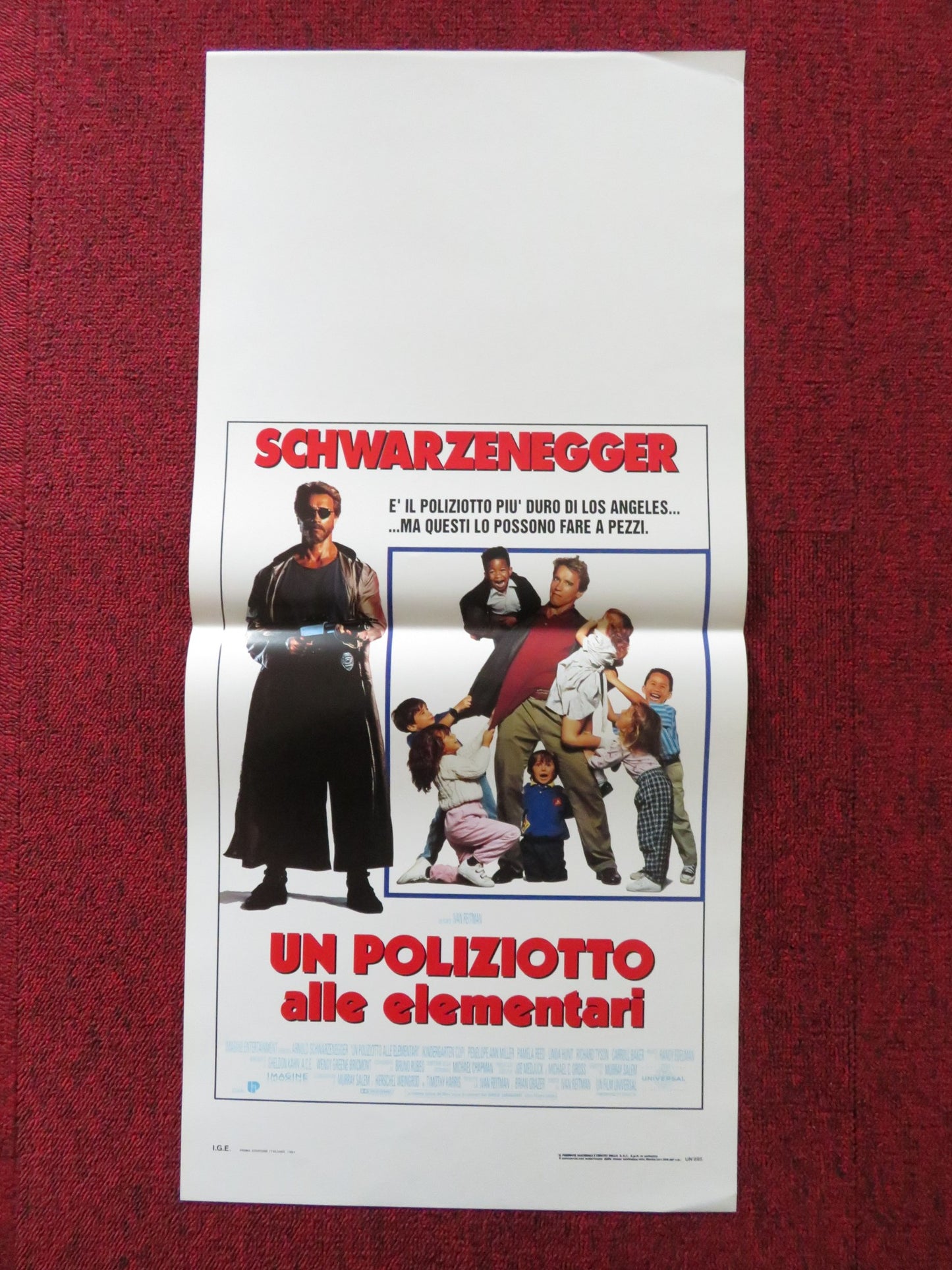 KINDERGARTEN COP ITALIAN LOCANDINA POSTER ARNOLD SCHWARZENEGGER 1991