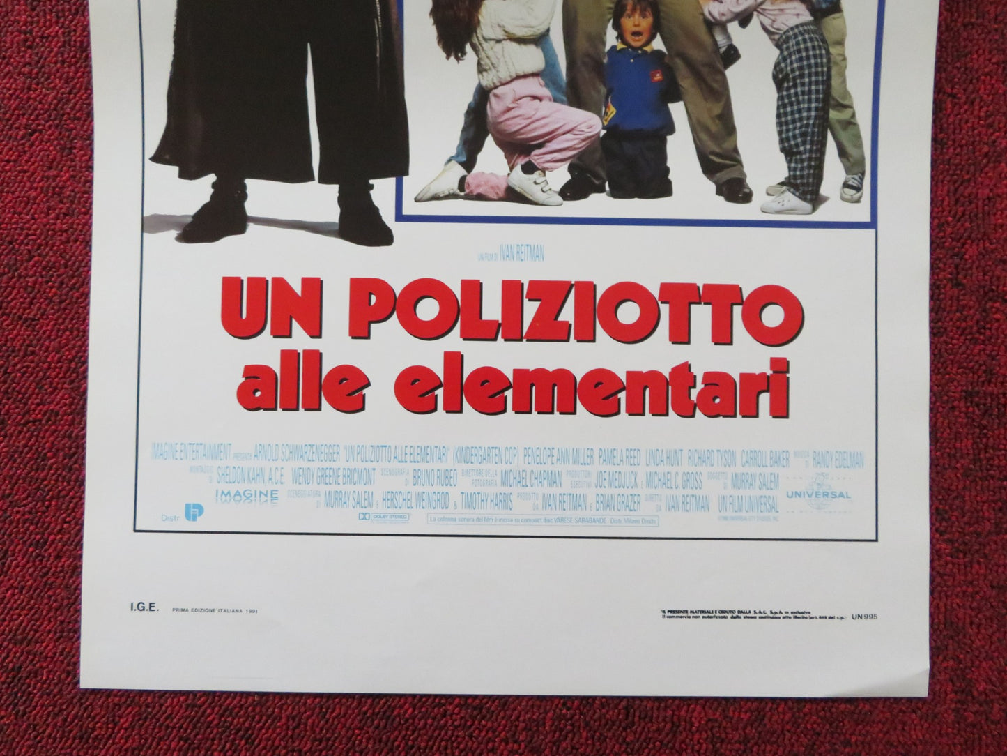 KINDERGARTEN COP ITALIAN LOCANDINA POSTER ARNOLD SCHWARZENEGGER 1991