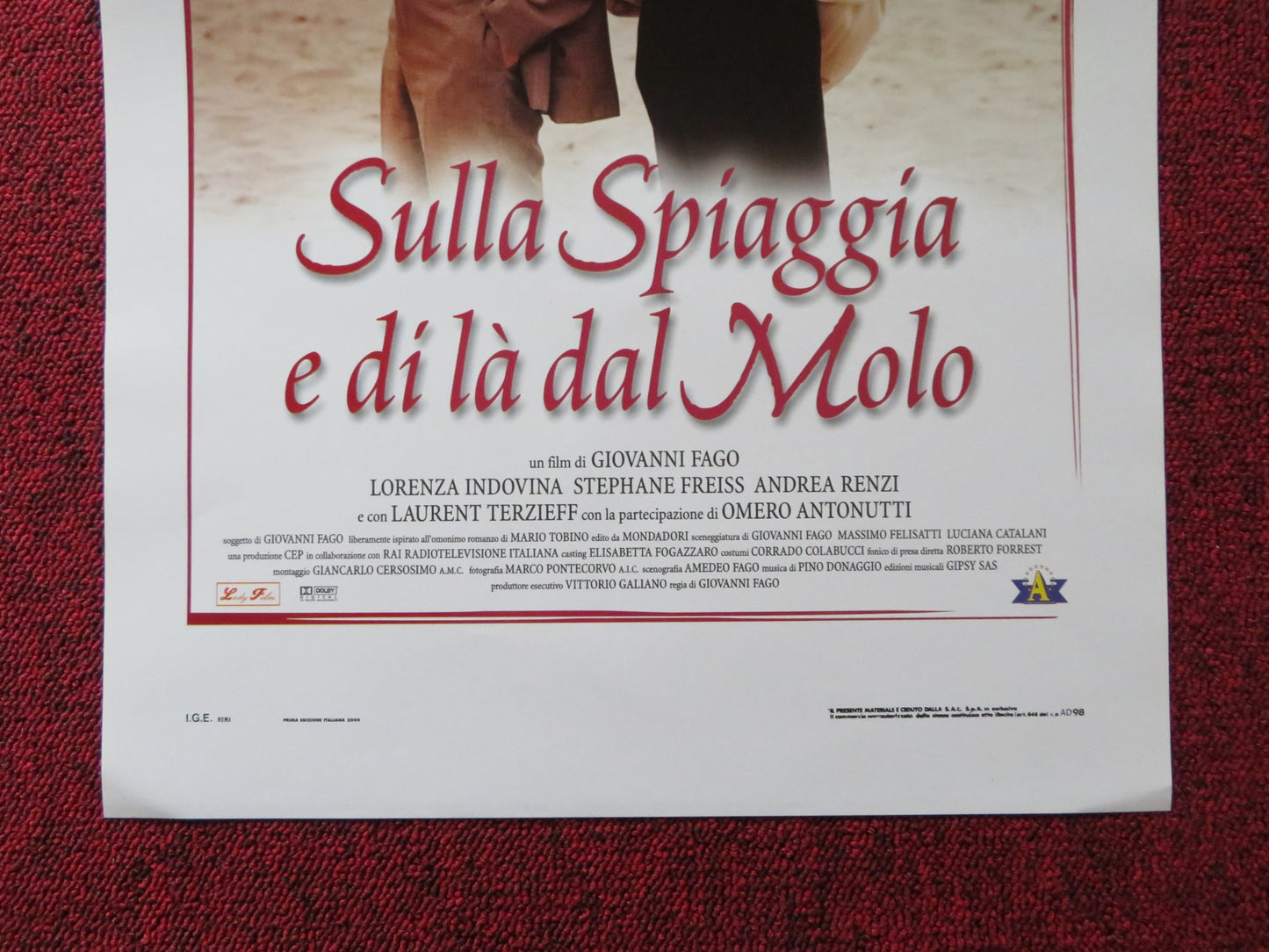 SULLA SPIAGGIA E DI LA DAL MOLO ITALIAN LOCANDINA POSTER ANDREA RENZI 2000