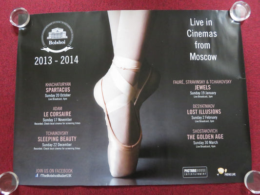 BOLSHOI BALLET 2013 - 2014 UK QUAD (30"x 40") ROLLED POSTER SPARTACUS 2014