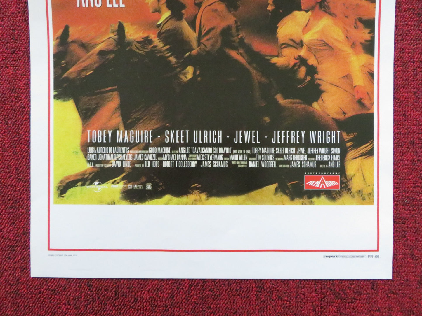 CAVALCANDO COL DIAVOLO ITALIAN LOCANDINA POSTER TOBEY MAGUIRE JEREMY W. AUMAN 99