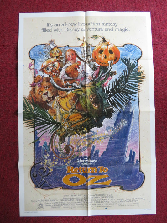 RETURN TO OZ FOLDED US ONE SHEET POSTER DISNEY NICOL WILLIAMSON JOAN MARSH 1985