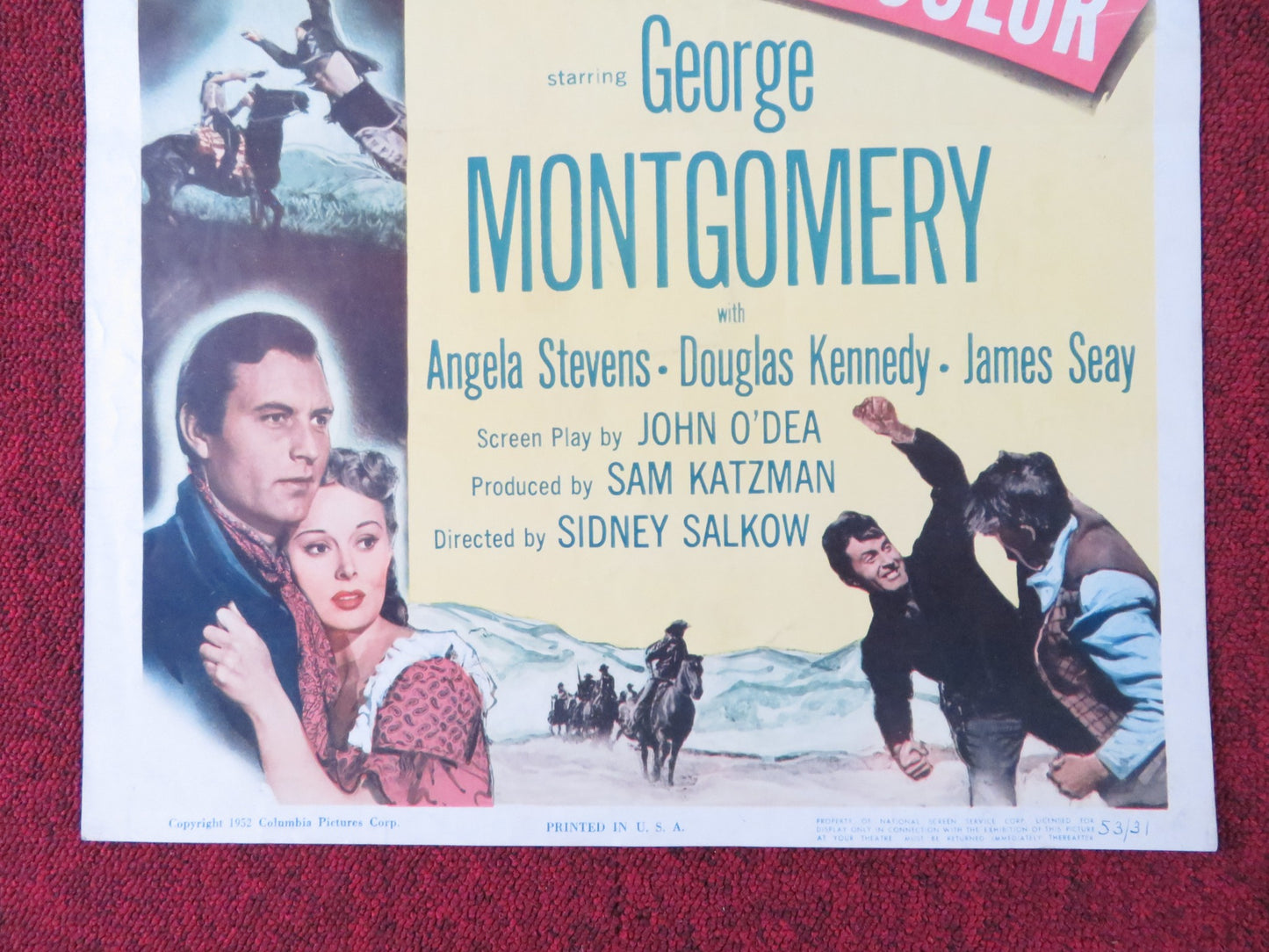 JACK MCCALL, DESPERADO US INSERT (14"x 36") POSTER GEORGE MONTGOMERY 1953