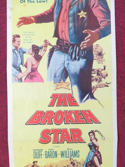 THE BROKEN STAR US INSERT (14"x 36") POSTER HOWARD DUFF LITA BARON 1956