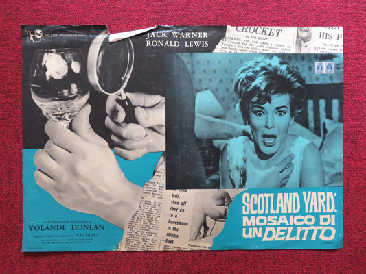 SCOTLAND YARD: MOSAICO DI UN DELITTO / Jigsaw ITALIAN FOTOBUSTA POSTER 1962