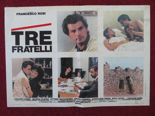 TRE FRATELLI ITALIAN FOTOBUSTA POSTER PHILIPPE NOIRET MICHELE PLACIDO 1981