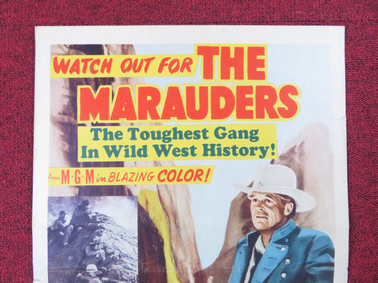 THE MARAUDERS US INSERT (14"x 36") POSTER DAN DURYEA JEFF RICHARDS 1955