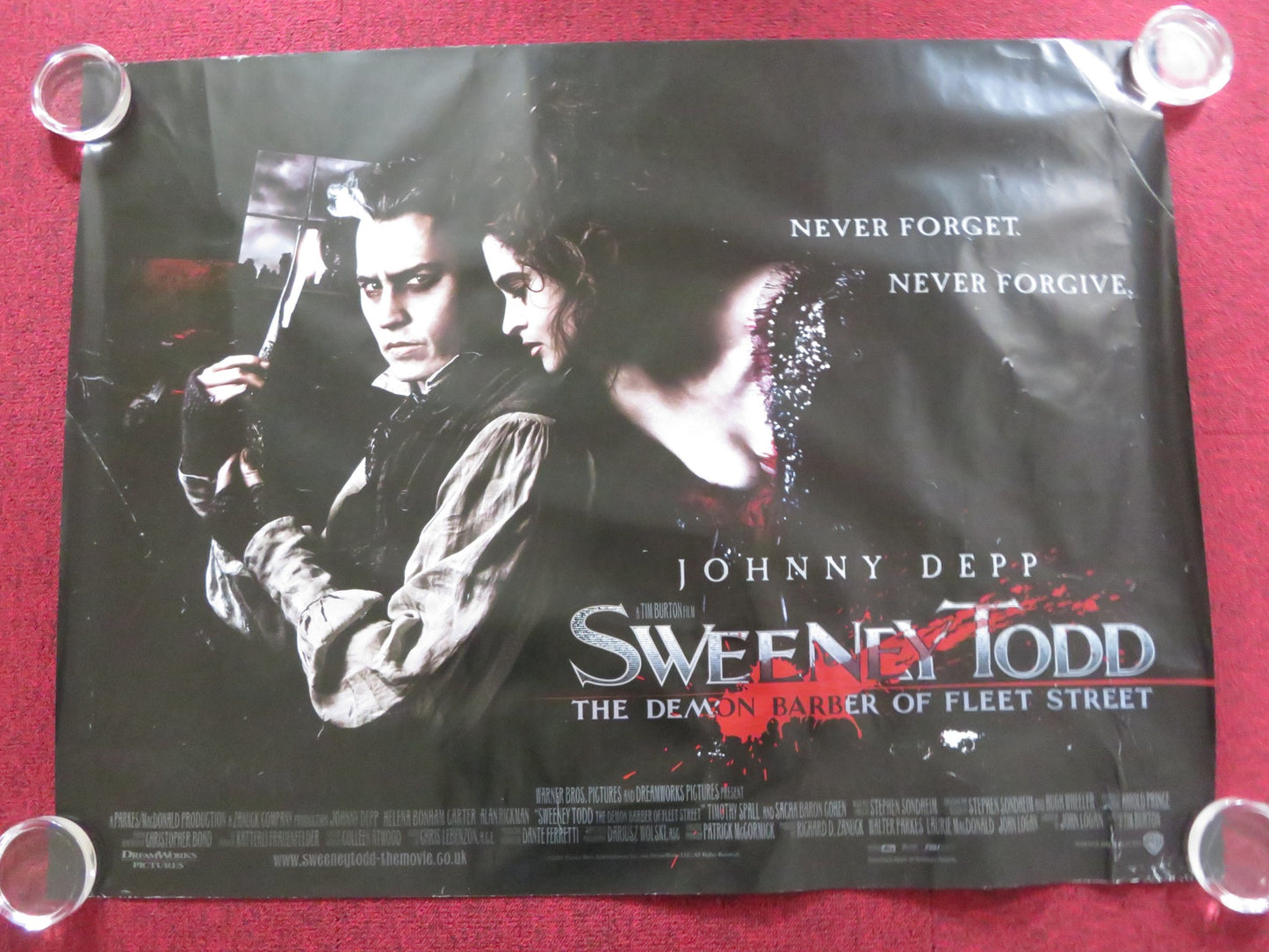 SWEENEY TODD: THE DEMON BARBER OF FLEET STREET UK QUAD (30"x 40") ROLLED POSTER