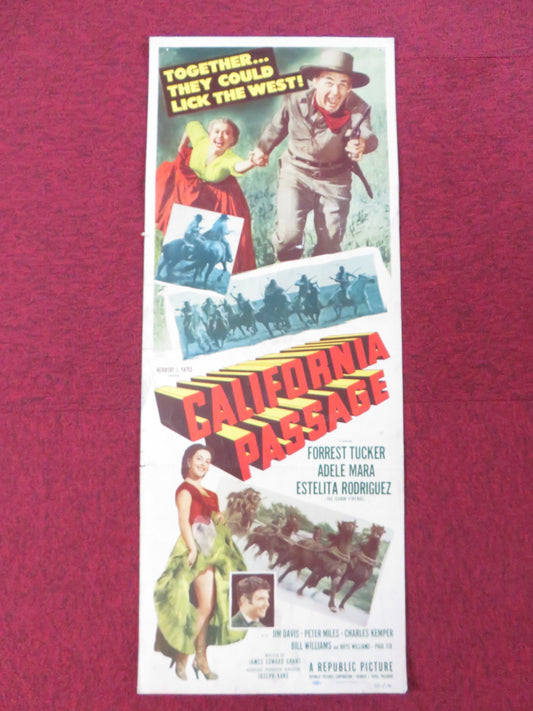 CALIFORNIA PASSAGE US INSERT (14"x 36") POSTER FORREST TUCKER ADELE MARA 1950