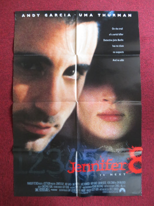 JENNIFER 8 FOLDED US ONE SHEET POSTER ANDY GARCIA UMA THURMAN 1992